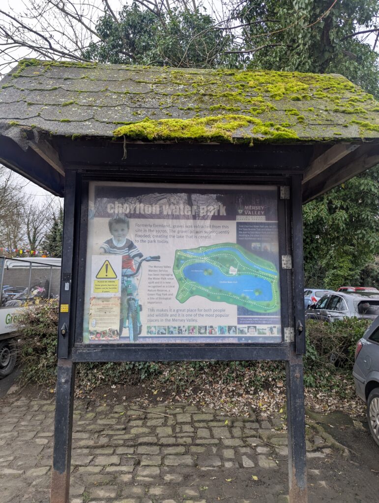sign in Car Park at Chorlton Water Park